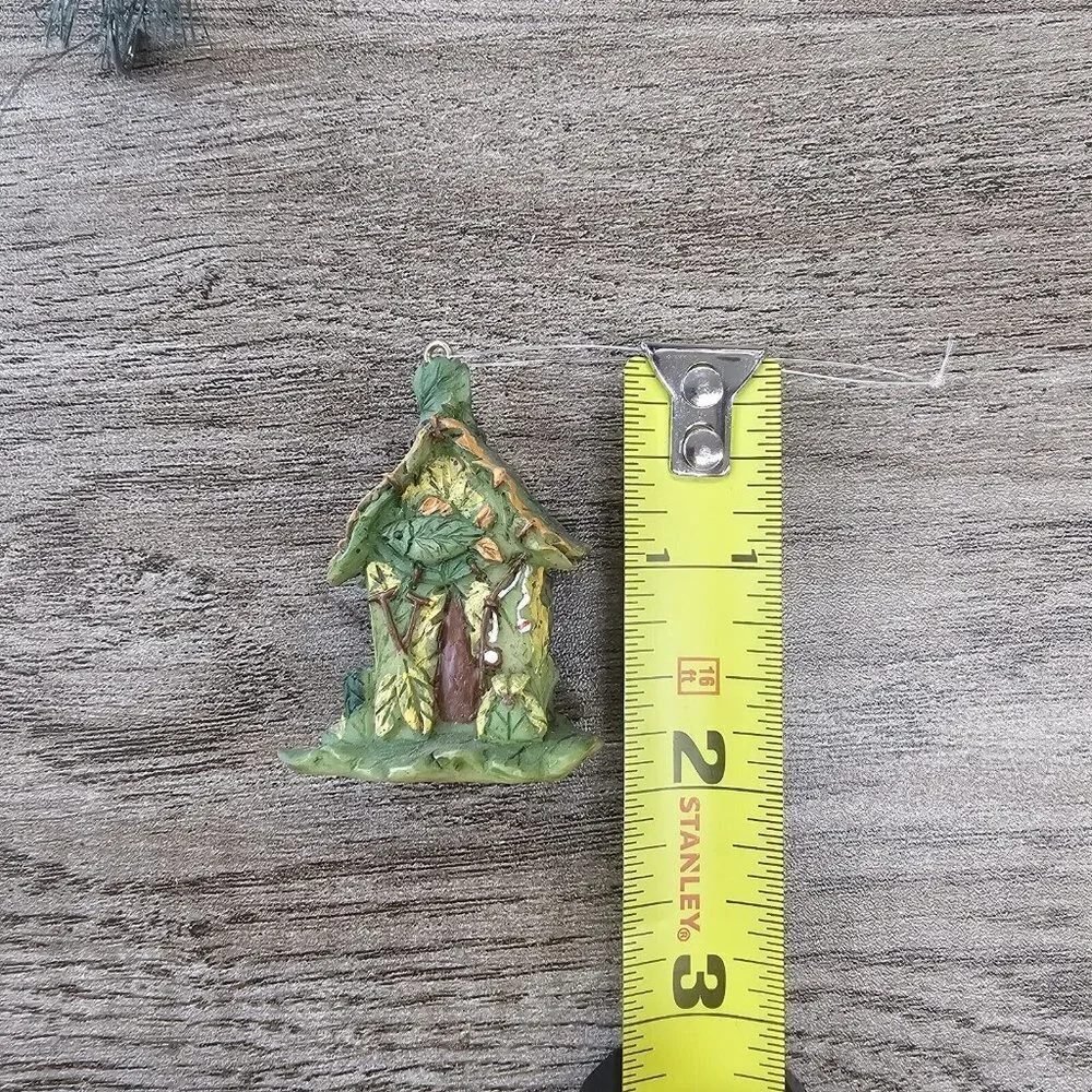 Christmas Tree Ornaments Set Of 11 Rustic Green Fishing Bait Pole Cabin Decor
